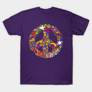 Rainbow Colors Peace Symbol T-Shirt